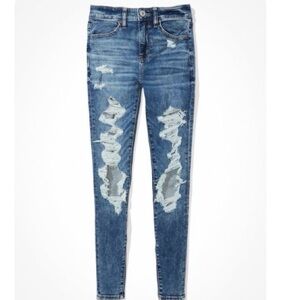 AEO Ne(x)t Level Ripped High-Waisted Jegging, Size 2 Regular